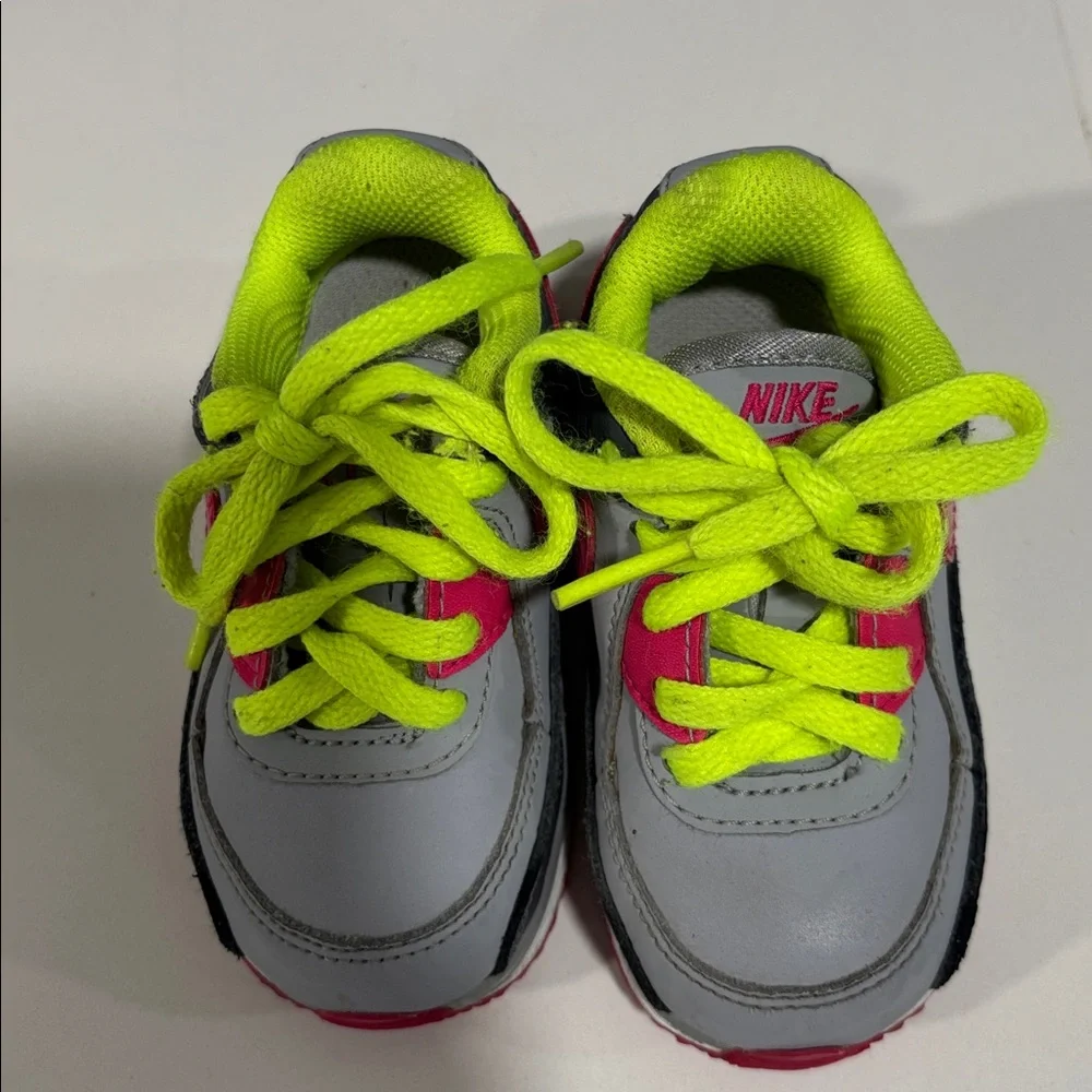 Nike Airmax Pink Gray Green Casual Sneakers Tennis Shies Little Kids‎ Size 5